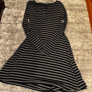 Express Black and Gray Striped Dress